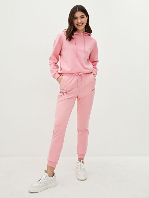 LCW Vision Elastic Waist Letter Printed Pocket Detailed Women's Jogger Sweatpants - S2G655Z8-FLX