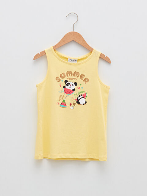 LCW Kids Crew Neck Printed Cotton Girl Athlete - S2G683Z4-FSR