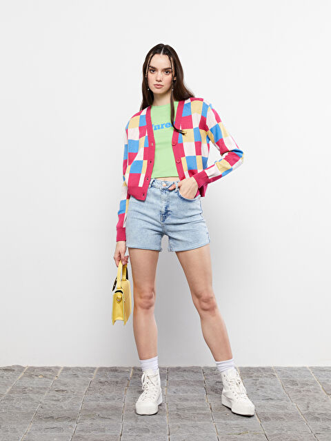 XSIDE شورت جينز عادي بجيوب مستقيمة للسيدات - S2G716Z8-S5W