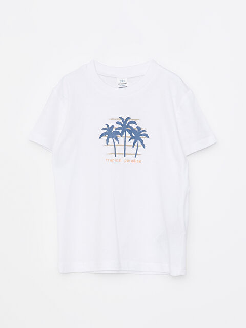 LCW baby Crew Neck Short Sleeve Printed Baby Boys' T-Shirt - S2GA13Z1-FFB