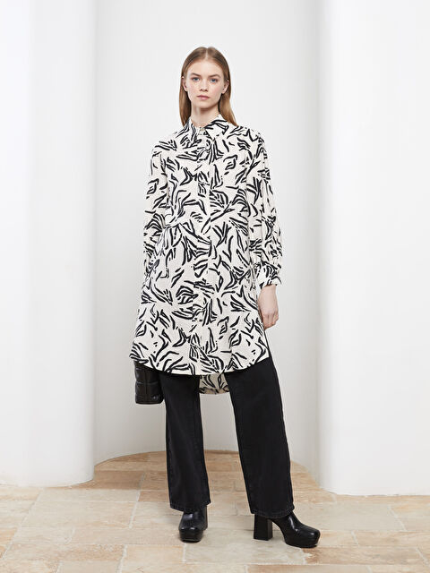 LCW Modest Patterned Women's Shirt Tunic - S2GA19Z8-LQJ