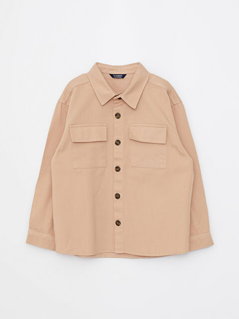 LCW Kids Printed Gabardine Long Sleeve Boy Shirt - S2GD31Z4-LYD