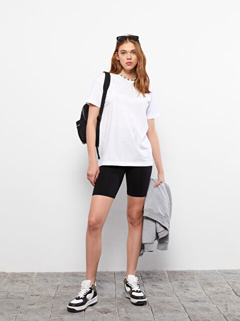 LCW Vision Beli Lastikli Baskılı Kadın Şort Tayt