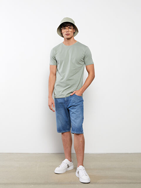 XSIDE تيشيرت للرجال أساسي بأكمام قصيرة ورقبة دائرية من القطن الممشط - S2GG74Z8-SDY