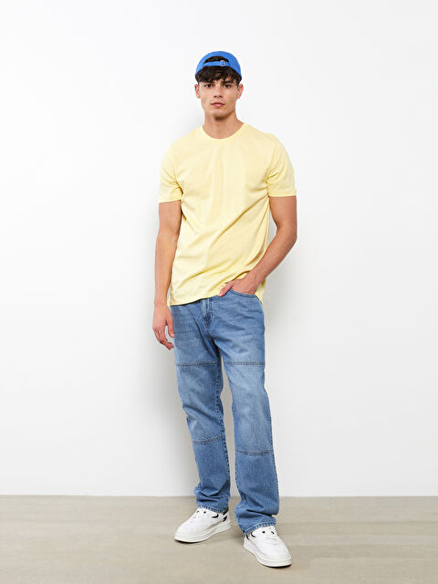 XSIDE تيشيرت للرجال أساسي بأكمام قصيرة ورقبة دائرية من القطن الممشط - S2GG74Z8-FSR