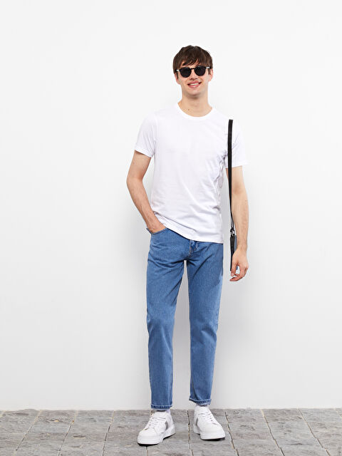 XSIDE تيشيرت للرجال أساسي بأكمام قصيرة ورقبة دائرية من القطن الممشط - S2GG74Z8-Q6K