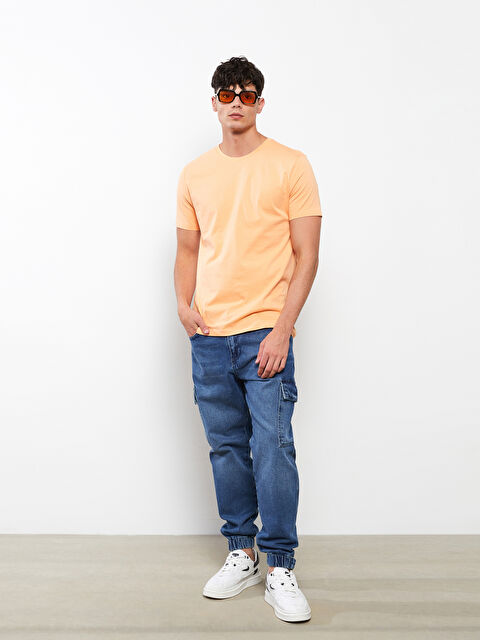 XSIDE تيشيرت للرجال أساسي بأكمام قصيرة ورقبة دائرية من القطن الممشط - S2GG74Z8-SDR