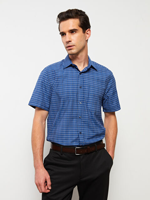 LCW BUSINESS Regular Fit Short Sleeve Plaid Men's Shirt - S2GK32Z8-LN6