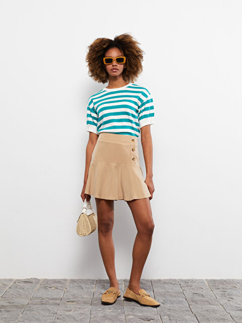 LCW Vision Zippered Waist Plain Gabardine Women's Skirt - S2GK57Z8-FM0