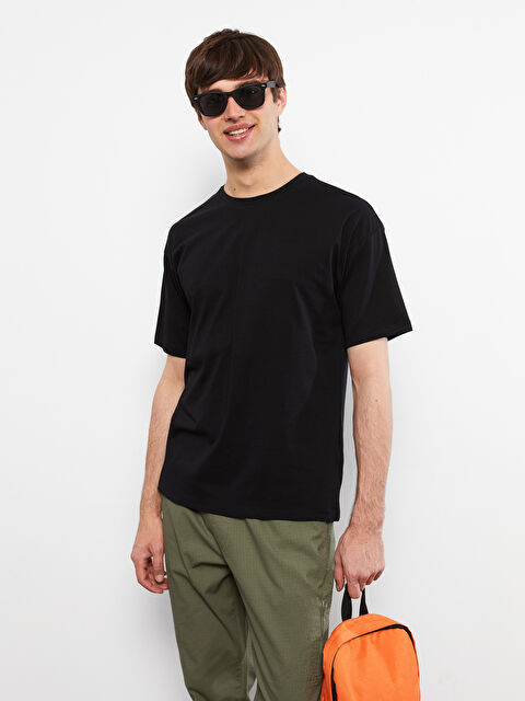 XSIDE تيشيرت للرجال أساسي بأكمام قصيرة ورقبة دائرية من القطن الممشط - S2GL99Z8-CVL