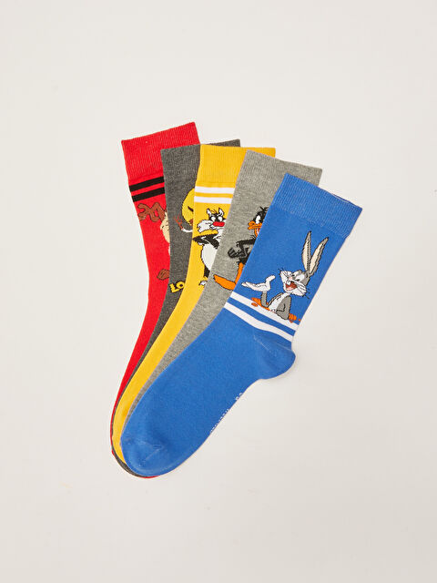 LCW ACCESSORIES Bugs Bunny Printed Men's Socks 5 Pack - S2GM04Z8-K00