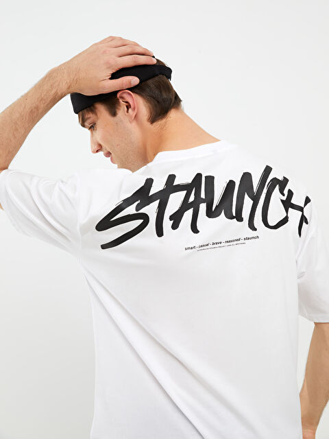 XSIDE Oversize Crew Neck Short Sleeve Printed Jersey Men's T-Shirt - S2GM74Z8-Q6K