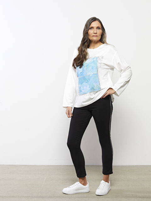 LCW Grace Crew Neck Printed Long Sleeve Women's T-Shirt - S2GY28Z8-FDV