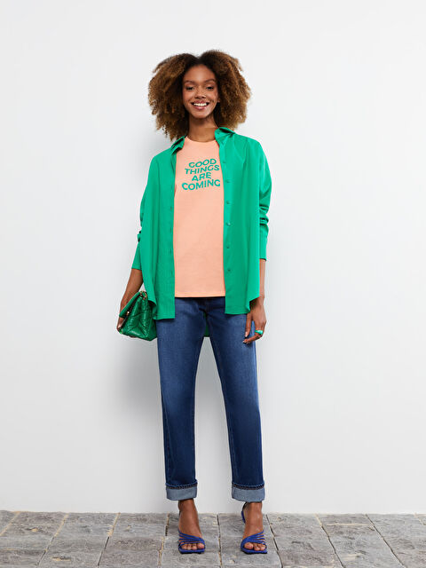 XSIDE Crew Neck Printed Short Sleeve Cotton Women's T-shirt - S2H209Z8-FNG