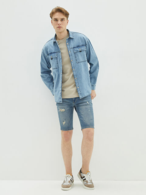 LCW Jeans Ерлерге арналған деним шорты өте тар пішім - S2H875Z8-H45