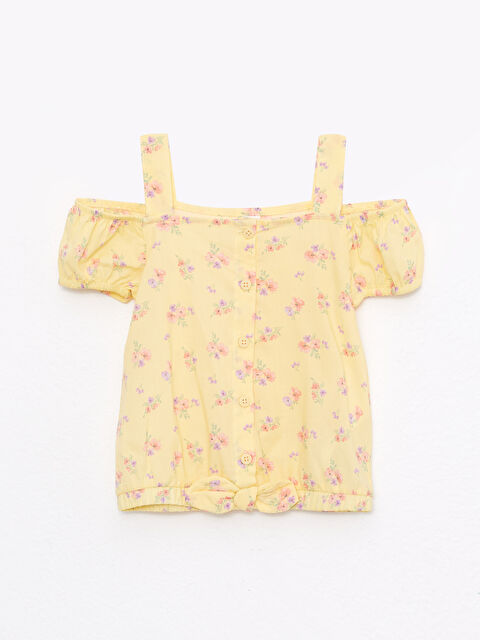 LCW baby Рубашка для малышек девочек с вырезом лодочкой, коротким рукавом и принтом из хлопка - S2HB80Z1-LU9