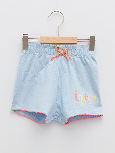LCW baby شورتات مطبوعة للبنات الصغيرات بخصر مطاطي - S2HC11Z1-G0K