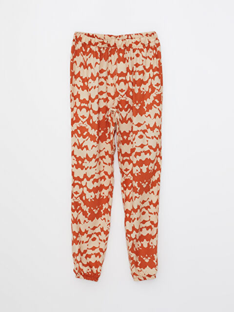 LCW Kids Elastic Waist Patterned Viscose Girl Trousers - S2HC36Z4-LQB