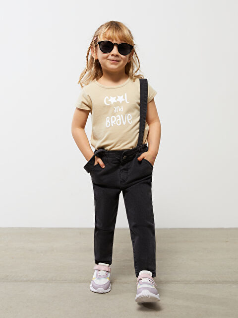 LCW baby Baby Girl Jean Pants With Elastic Waist Cotton - S2HC42Z1-GRD