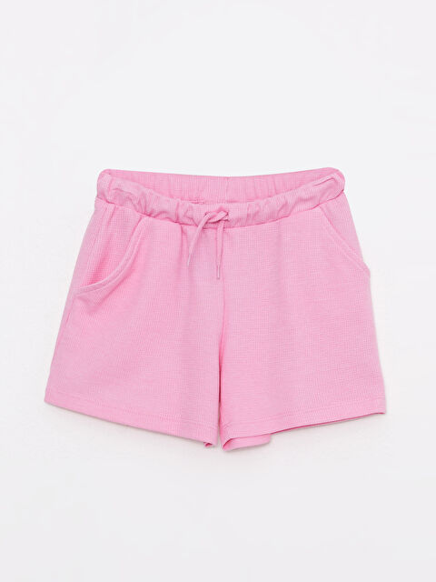 LCW Kids Elasticated Waist Basic Girls' Shorts - S2HD05Z4-GA5
