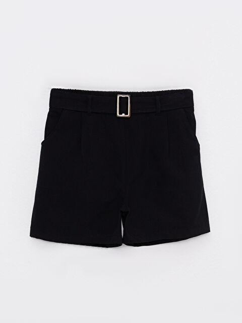 LCW Kids Basic Elastic Waist Poplin Girl Shorts - S2HF73Z4-CVL