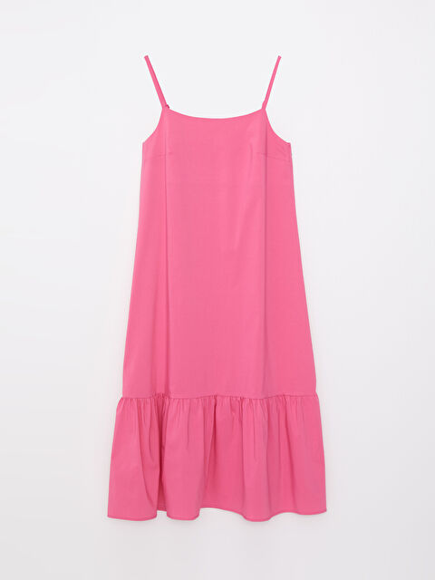 LCW Vision U Yaka Düz Askılı A Kesim Poplin Kadın Elbise