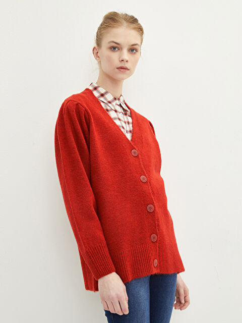 LCW Modest V Neck Women's Knitwear Cardigan - S2HI10Z8-SCV