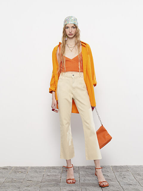 XSIDE Standard Fit Regular Pocket Detailed Women's Denim Trousers - S2HL57Z8-S4M