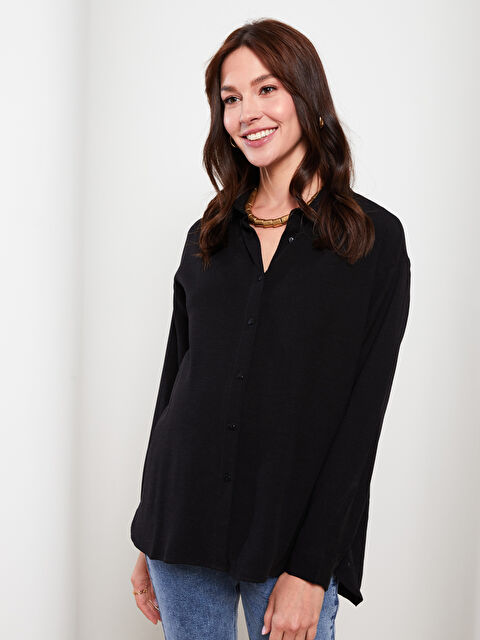 LCWAIKIKI Maternity Önden Düğme Kapamalı Düz Uzun Kollu Hamile Gömlek