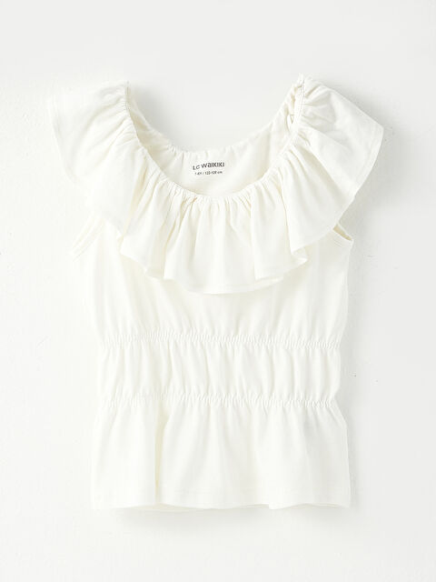 LCW Kids تي شيرت بنات كم قصير بسيط كول مدور - S2HY47Z4-FDU