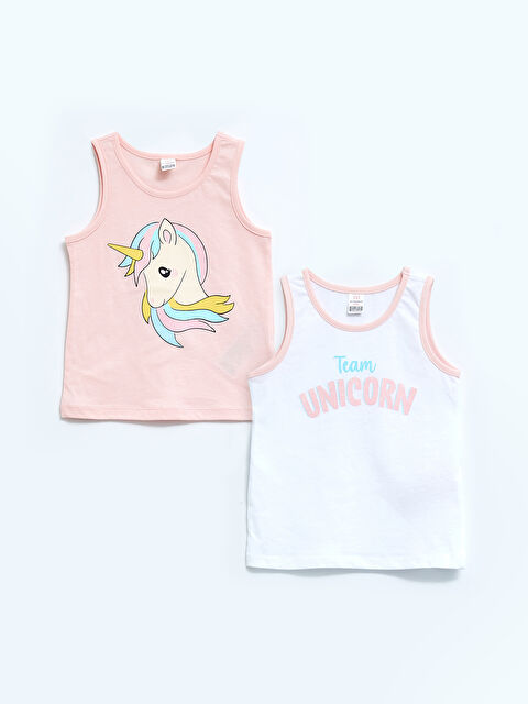 LCW baby Crew Neck Printed Cotton Baby Girl Athlete 2 Pieces - S2I062Z1-FTG