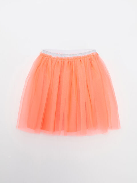 LCW Kids Elastic Waist Girl Tutu Skirt - S2I075Z4-JXT