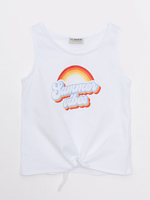 LCW Kids Майка для девочки с круглым вырезом из хлопка с принтом - S2I125Z4-R9K