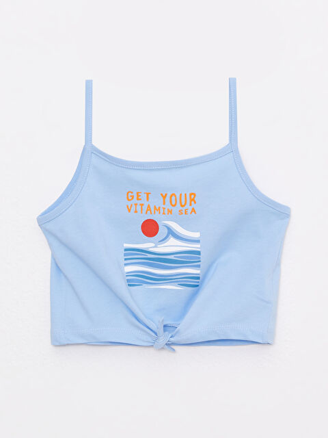 LCW Kids Square Collar Printed Strap Cotton Girls' Singlet - S2I130Z4-QXH