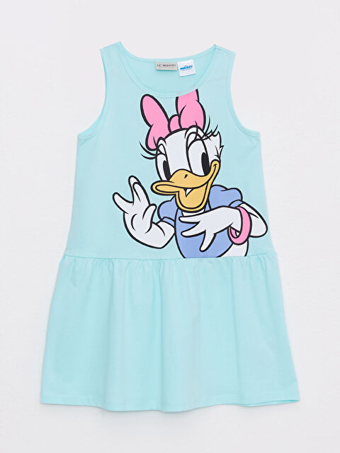 LCW Kids Crew Neck Daisy Duck Printed Girl Dress - S2I151Z4-FVE