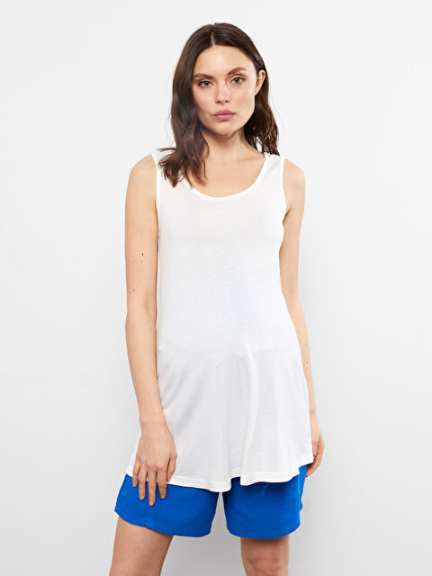 LCWAIKIKI Maternity U Yaka Düz Viskon Hamile Atlet - S2I174Z8-003