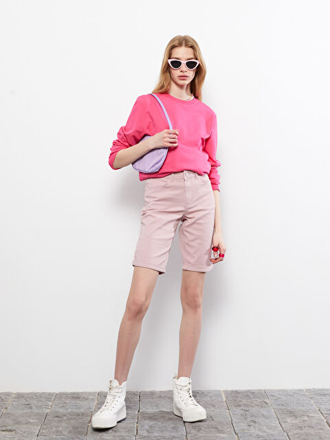 LCW Jeans Women's High Waist Tight Fit Pocket Detailed Jean Shorts - S2I258Z8-JLY