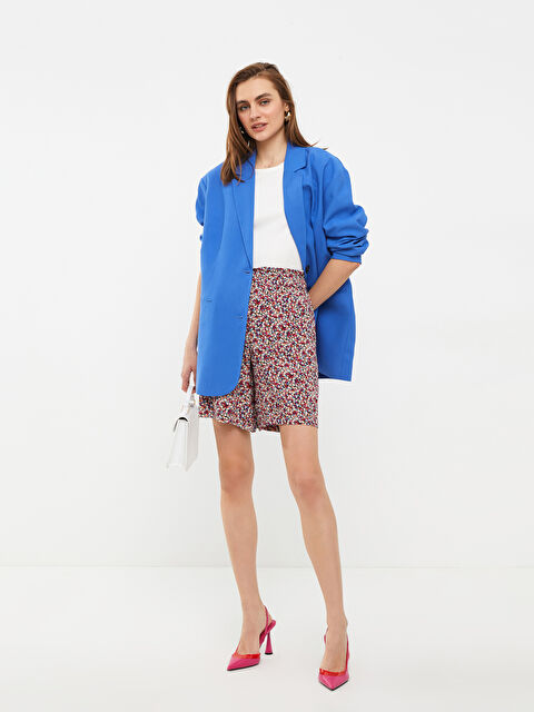 LCWAIKIKI Classic Elastic Waist Patterned Viscose Women's Shorts - S2I406Z8-LTQ