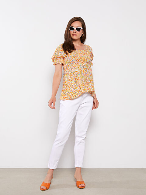 LCWAIKIKI Maternity Beli Lastikli Rahat Kalıp Düz Cep Detaylı Hamile Jean Pantolon - S2I413Z8-844