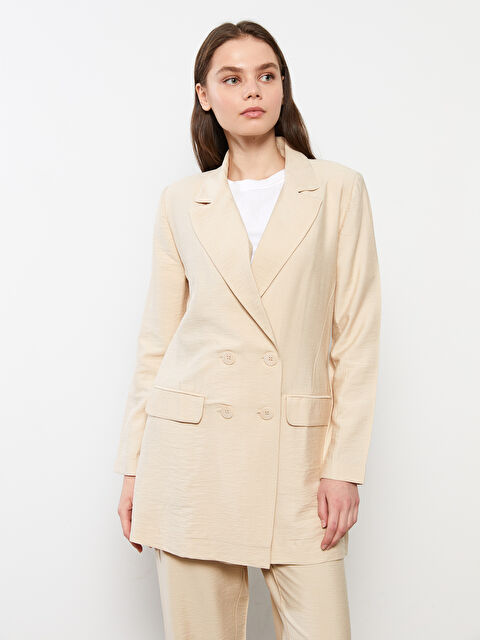 LCW Modest Front Button Closure Straight Long Sleeve Women's Jacket - S2I424Z8-S6R