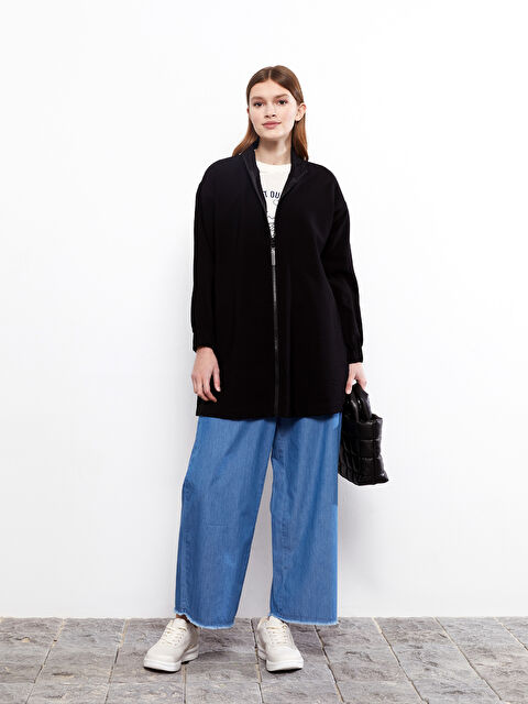 LCW Modest Funnel Neck Plain Long Sleeve Women's Tunic - S2I847Z8-CVL