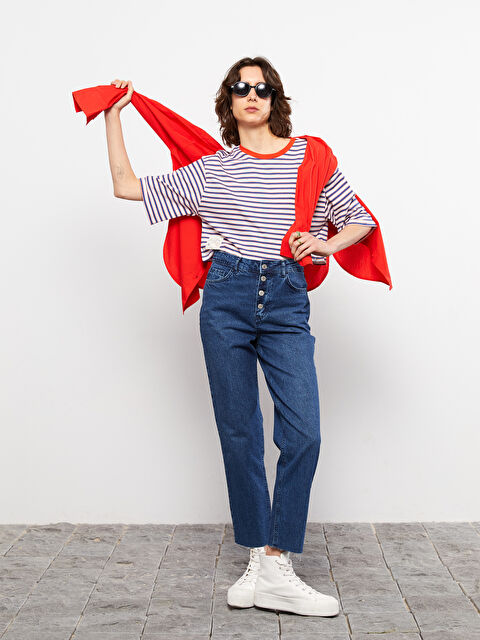 LCW Vision High Waist Standard Fit Pocket Detailed Women's Rodeo Jeans - S2IA57Z8-507