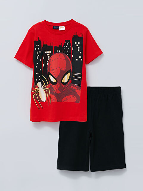 LCW Kids Ensemble pyjama court à manches courtes imprimé Spider-Man pour garçons col rond - S2IB16Z4-HBH