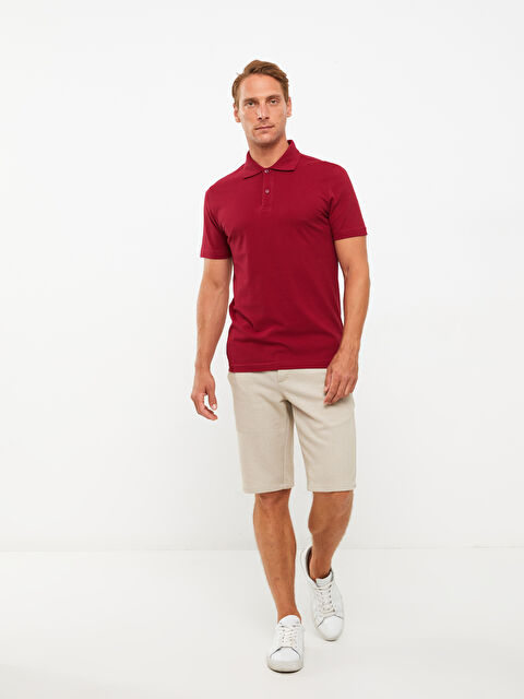 LCWAIKIKI Basic تيشيرت بياقة بولو كم قصير بيكيه للرجال - S2IF81Z8-D0A