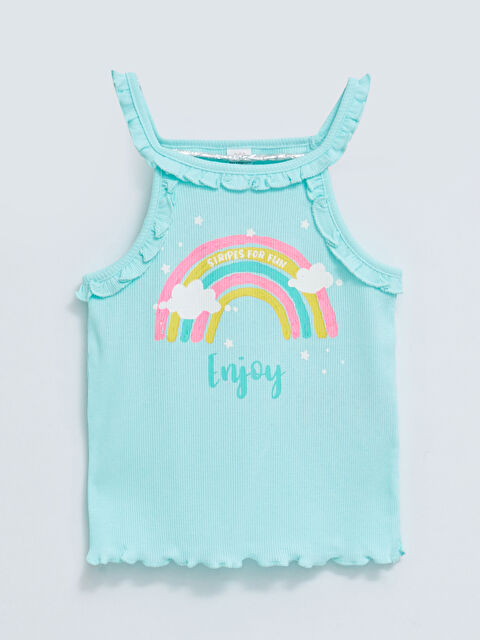 LCW baby Майка с круглым вырезом, с ремешками, с принтом для малышки девочки - S2IG97Z1-N4C