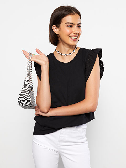 LCW Vision Žena CRNA Majica kratkih rukava - S2IH52Z8-RQN