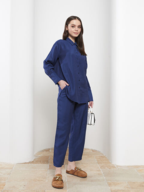 LCW Modest Elastic Waist Regular Pocket Detailed Women's Trousers - S2II71Z8-S2Y