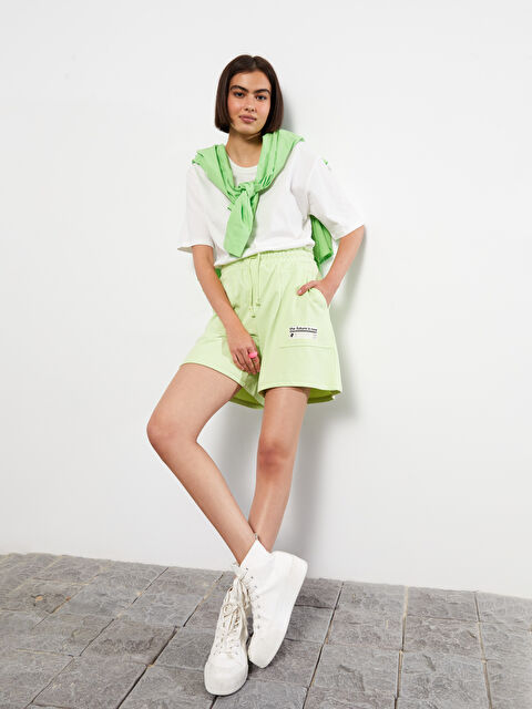 LCW Vision Elasticated Waist Printed Women's Shorts - S2IJ40Z8-FSZ