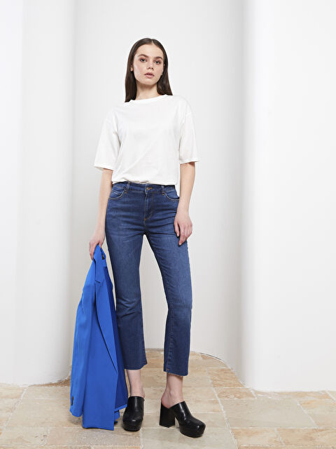 LCW Modest Mars Flare Regular Pocket Detailed Women's Denim Trousers - S2IL01Z8-H45