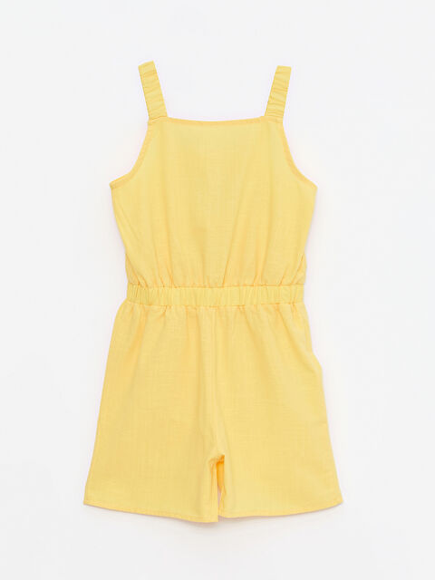 LCW Kids Square Collar Basic Strap Poplin Girls Overalls - S2IL27Z4-GAU